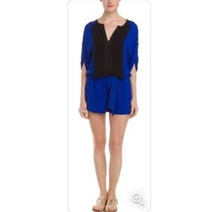 BCBGMAXAZRIA Dark Royal Blue/Black Romper Size S